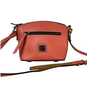 Dooney and Burke Beacon Domed Crossbody Shoulder Bag light pink detachable strap